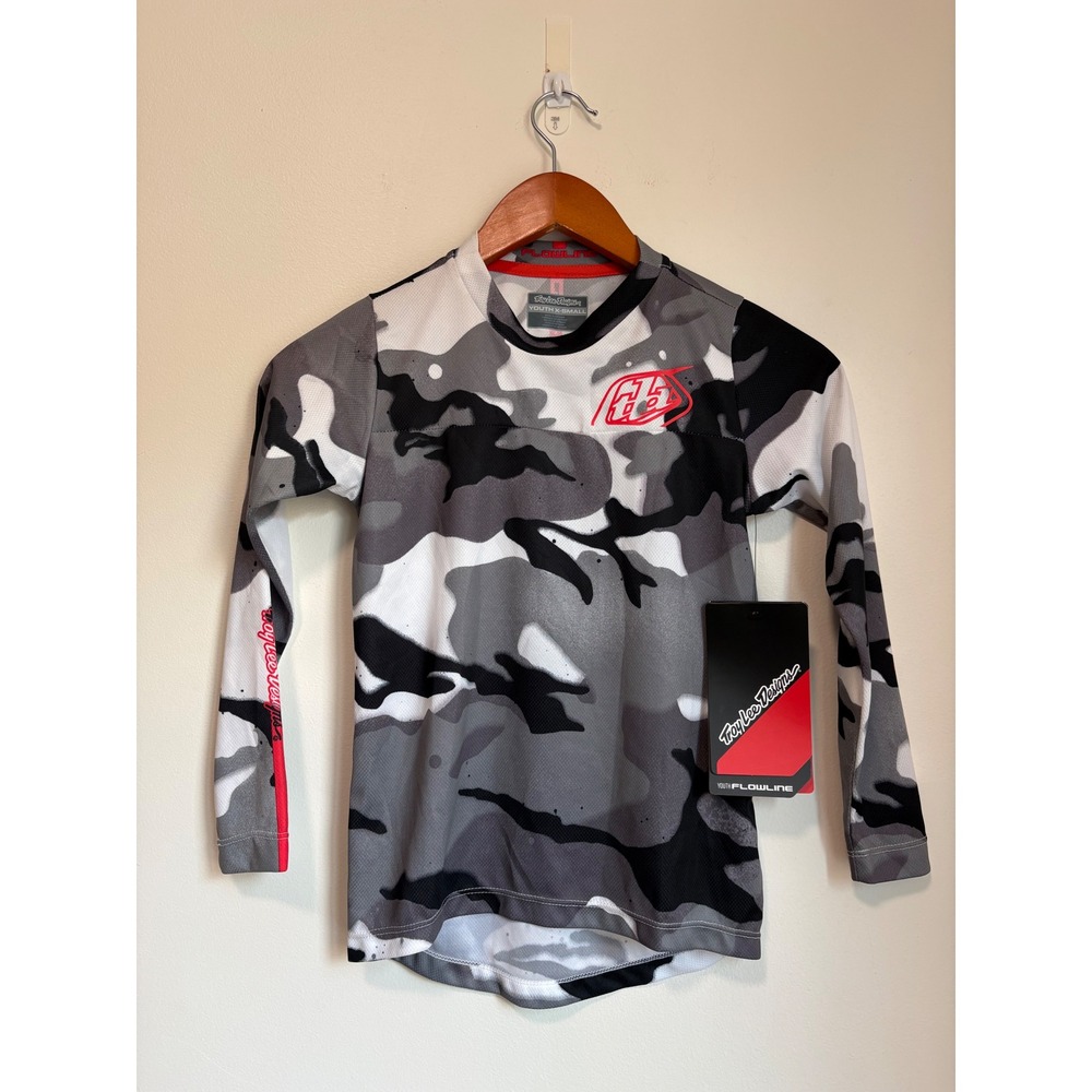 Troy Lee Designs Youth Flowline LS Moto Bike Jersey Spray Camo White XS NWT